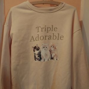 "Triple Adorable" Women's Dazy 1xl petite plus sweatshirt.Equivalent To 16w US